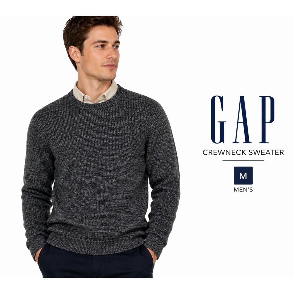 GAP Gray Crewneck Sweater Men’s M Classic Minimalist Pullover